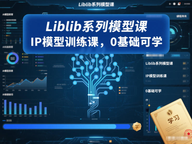 Liblib系列模型课，IP模型训练课，0基础可学-低成本创业项目大全｜短视频带货+AI副业变现｜知行创业网