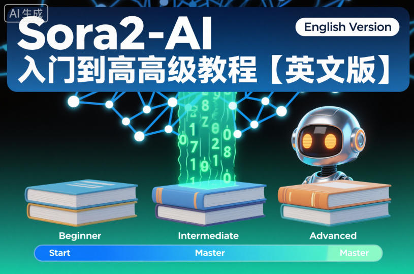 Sora2-AI入门到高级教程【英文版】-低成本创业项目大全｜短视频带货+AI副业变现｜知行创业网