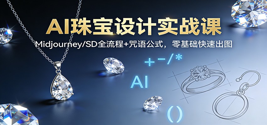 AI珠宝设计实战课:Midjourney/SD全流程+咒语公式,零基础快速出图-低成本创业项目大全|短视频带货+AI副业变现|知行创业网