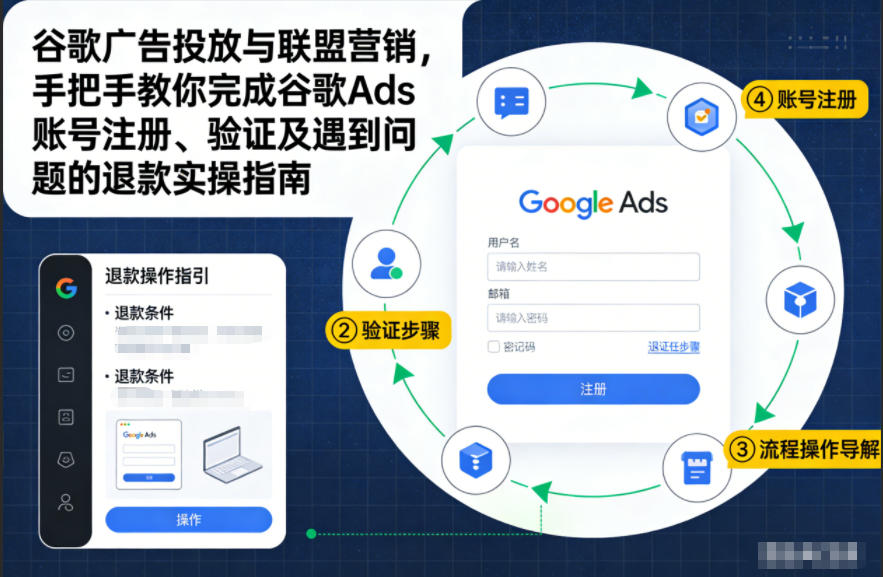 谷歌广告投放与联盟营销，手把手教你完成谷歌Ads账号注册、验证及遇到问题的退款实操指南-低成本创业项目大全｜短视频带货+AI副业变现｜知行创业网