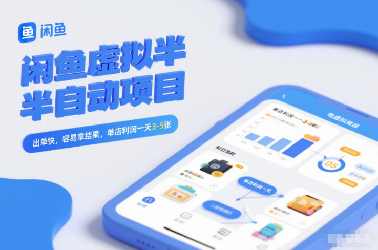 闲鱼虚拟半自动项目，出单快，容易拿结果，单店利润一天3-5张-低成本创业项目大全｜短视频带货+AI副业变现｜知行创业网
