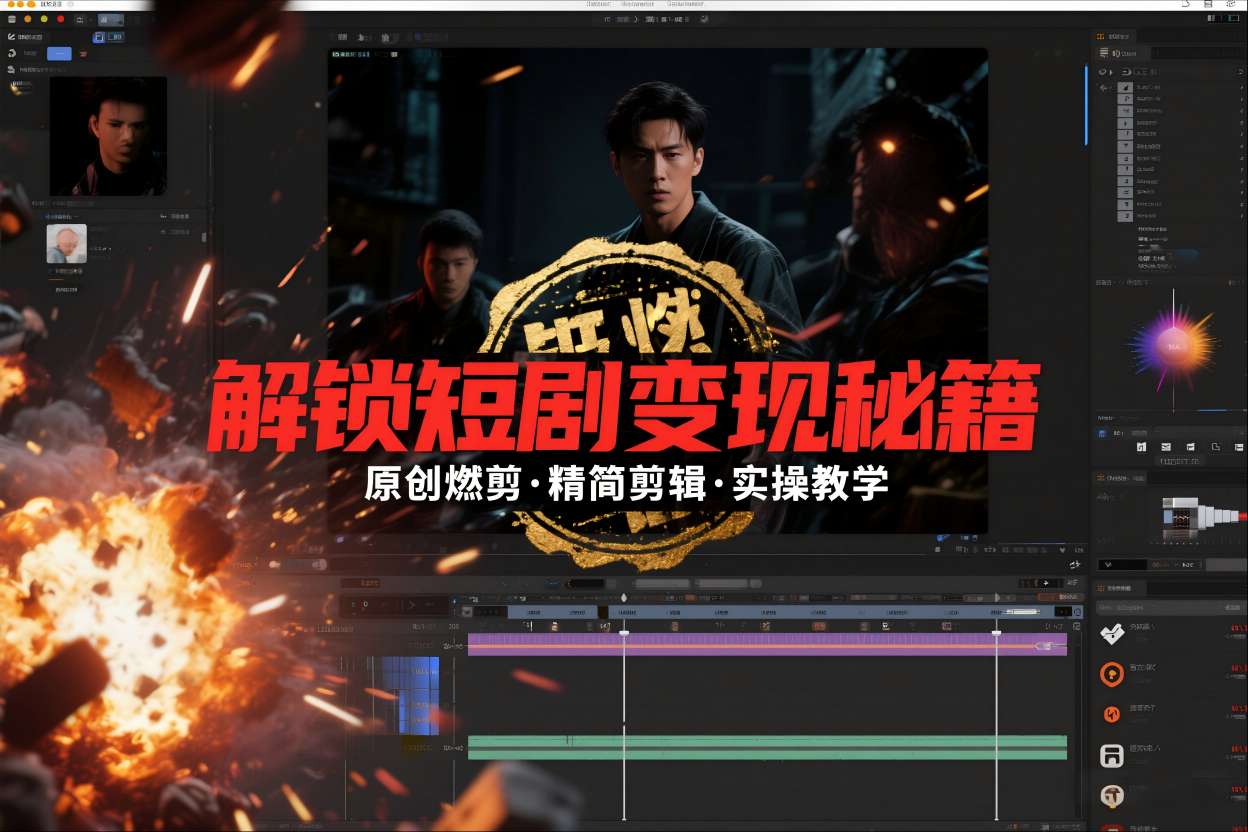 短剧拉新之原创燃剪精简剪辑实操课，解锁短剧变现秘籍-低成本创业项目大全｜短视频带货+AI副业变现｜知行创业网