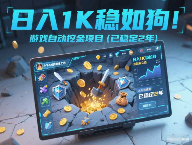 日入1K稳如狗！游戏自动挖金项目（已稳定2年），永不失业的副业之选【揭秘】-低成本创业项目大全｜短视频带货+AI副业变现｜知行创业网