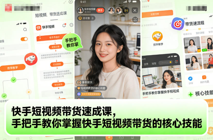 快手短视频带货速成课，手把手教你掌握快手短视频带货的核心技能-低成本创业项目大全｜短视频带货+AI副业变现｜知行创业网