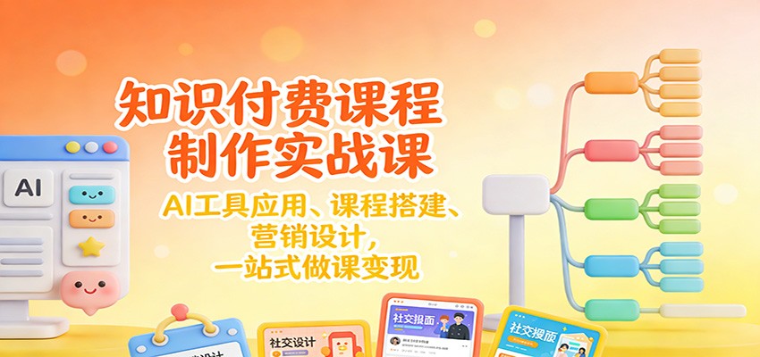 知识付费课程制作实战课：AI工具应用 、课程搭建、营销设计，一站式做课变现-低成本创业项目大全｜短视频带货+AI副业变现｜知行创业网