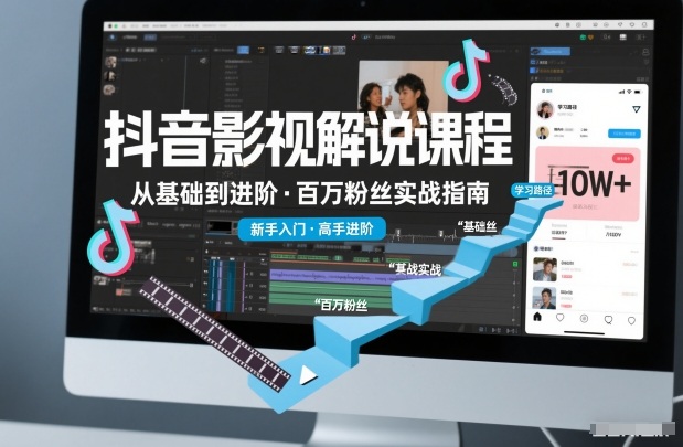 抖音百万粉丝影视解说课程，基础到进阶课，适合新手和进阶学习-低成本创业项目大全｜短视频带货+AI副业变现｜知行创业网
