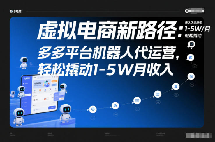 虚拟电商新路径：多多平台机器人代运营，轻松撬动1-5W月收入【揭秘】-低成本创业项目大全｜短视频带货+AI副业变现｜知行创业网