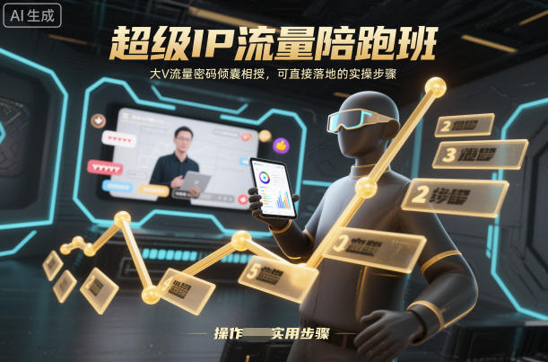 超级IP流量陪跑班，大V流量密码倾囊相授，可直接落地的实操步骤-低成本创业项目大全｜短视频带货+AI副业变现｜知行创业网