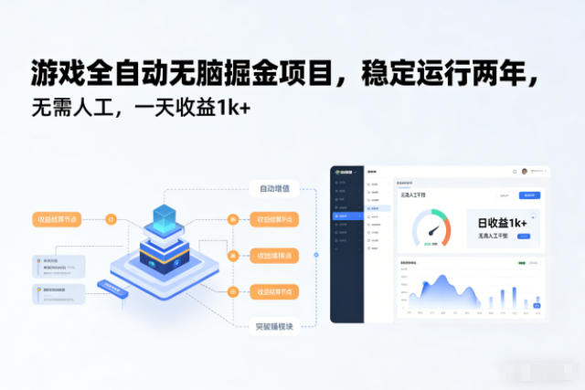 游戏全自动无脑掘金项目，稳定运行两年，无需人工，一天收益1k+【揭秘】-低成本创业项目大全｜短视频带货+AI副业变现｜知行创业网