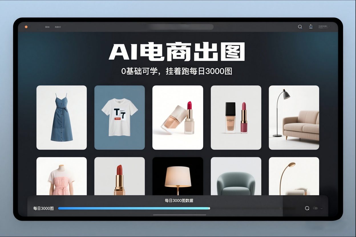 AI电商出图，0基础可学，挂着跑每日3000图-低成本创业项目大全｜短视频带货+AI副业变现｜知行创业网