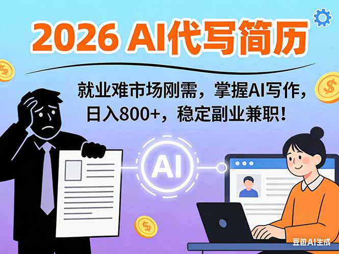(17119期)AI代写简历,超暴利,用万能模板月入1-3万实战教程,2026年市场刚需!-低成本创业项目大全|短视频带货+AI副业变现|知行创业网
