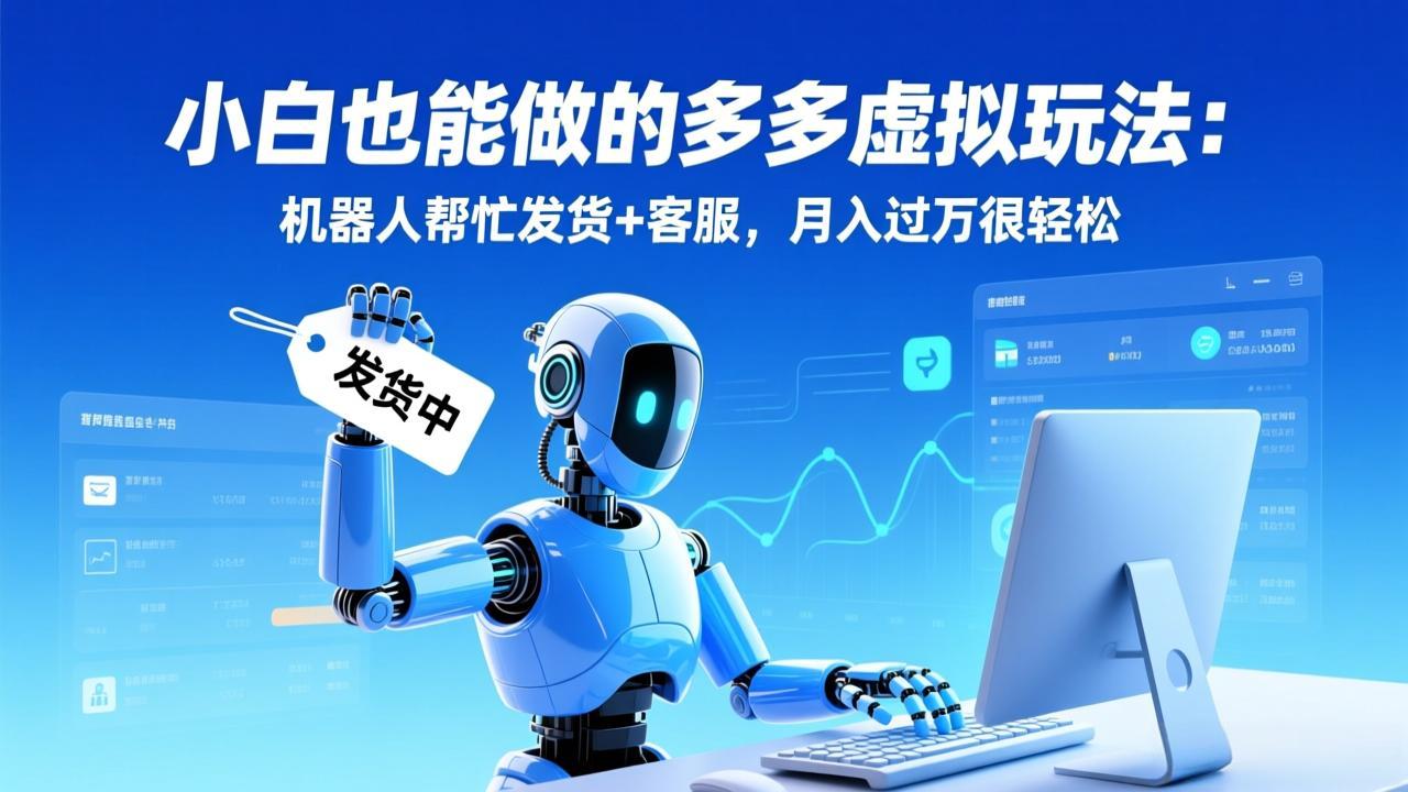 (17230期)小白也能做的多多虚拟玩法:机器人帮忙发货+客服,月入过万很轻松-低成本创业项目大全|短视频带货+AI副业变现|知行创业网
