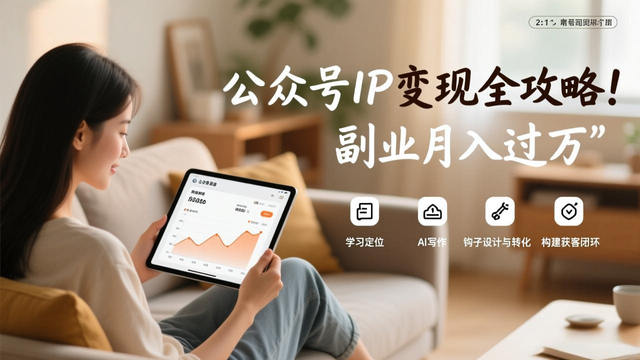 （17275期）公众号IP变现全攻略，学习定位、AI写作、钩子设计与转化，构建获客闭环，副业月入过万-低成本创业项目大全｜短视频带货+AI副业变现｜知行创业网