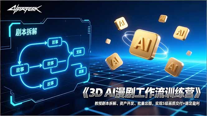 （17276期）3D AI漫剧工作流训练营：教授剧本拆解、资产开发、批量出图，实现S级画质交付+稳定盈利-低成本创业项目大全｜短视频带货+AI副业变现｜知行创业网