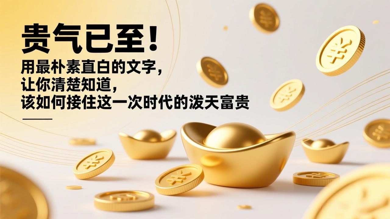 （17049期）付费文章：贵气已至！用最朴素直白的文字，让你清楚知道，该如何接住这一次时代的泼天富贵-低成本创业项目大全｜短视频带货+AI副业变现｜知行创业网