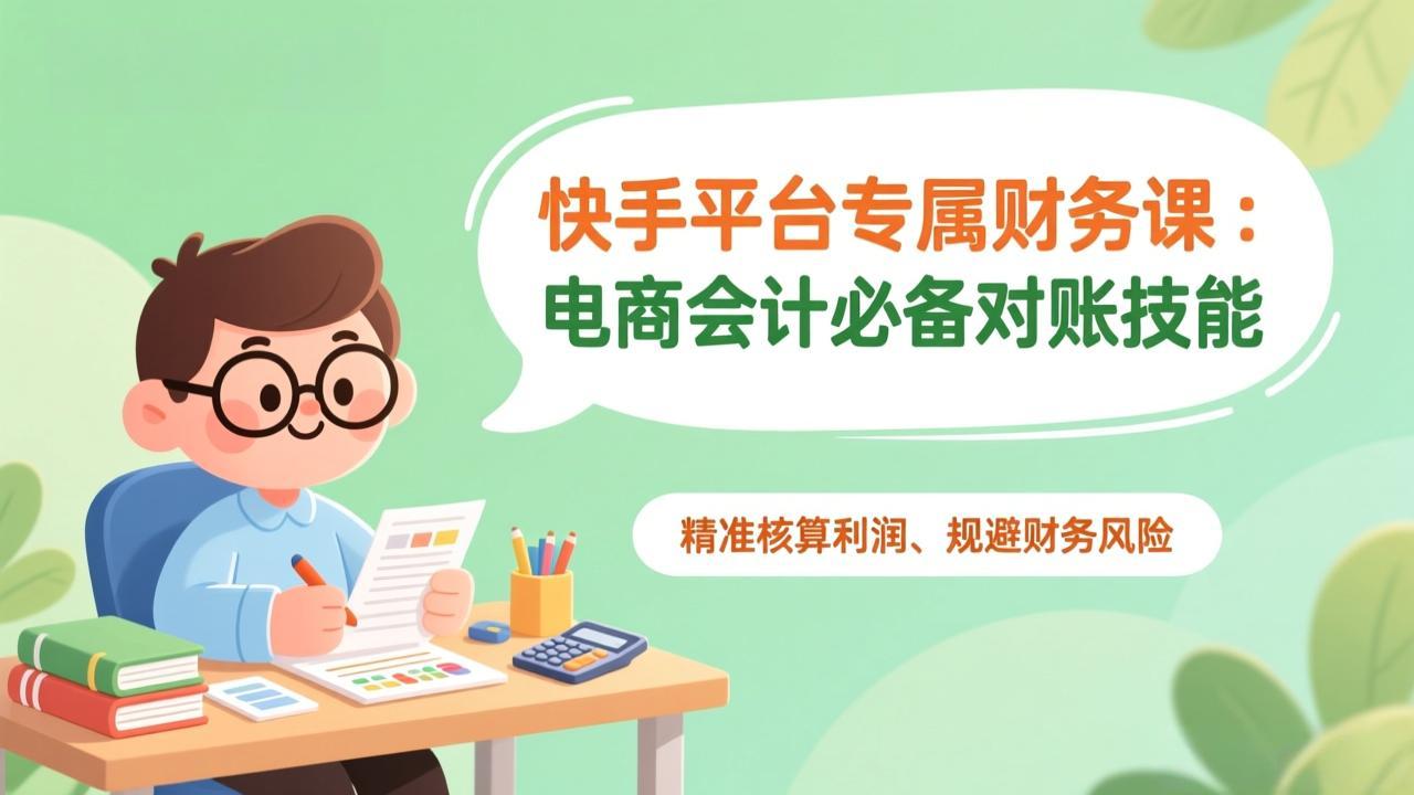 （17167期）快手平台专属财务课：电商会计必备对账技能，精准核算利润、规避财务风险-低成本创业项目大全｜短视频带货+AI副业变现｜知行创业网