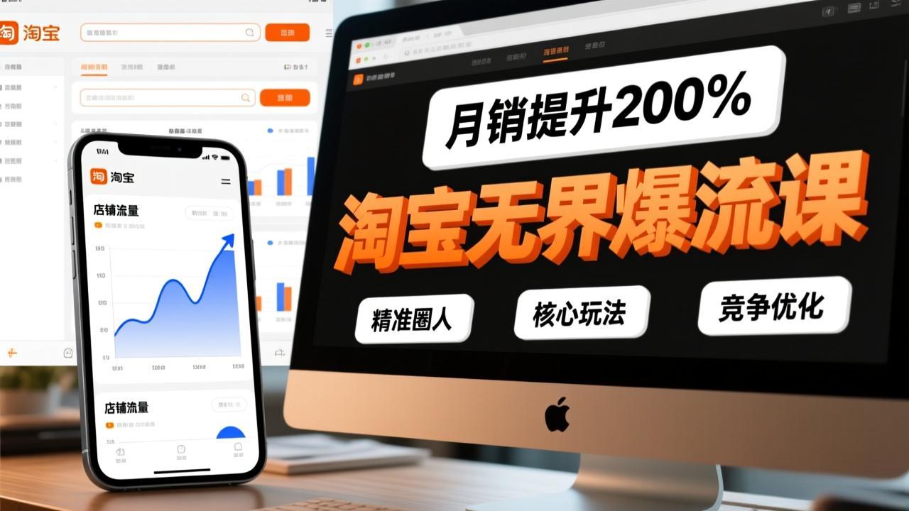 （17132期）淘宝无界爆流课，精准圈人、核心玩法、竞争优化，快速引爆店铺流量，月销提升200%-低成本创业项目大全｜短视频带货+AI副业变现｜知行创业网