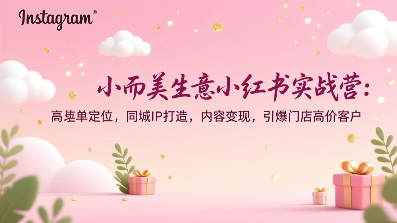 （17113期）小而美生意小红书实战营：高客单定位，同城IP打造，内容变现，引爆门店高价客户-低成本创业项目大全｜短视频带货+AI副业变现｜知行创业网