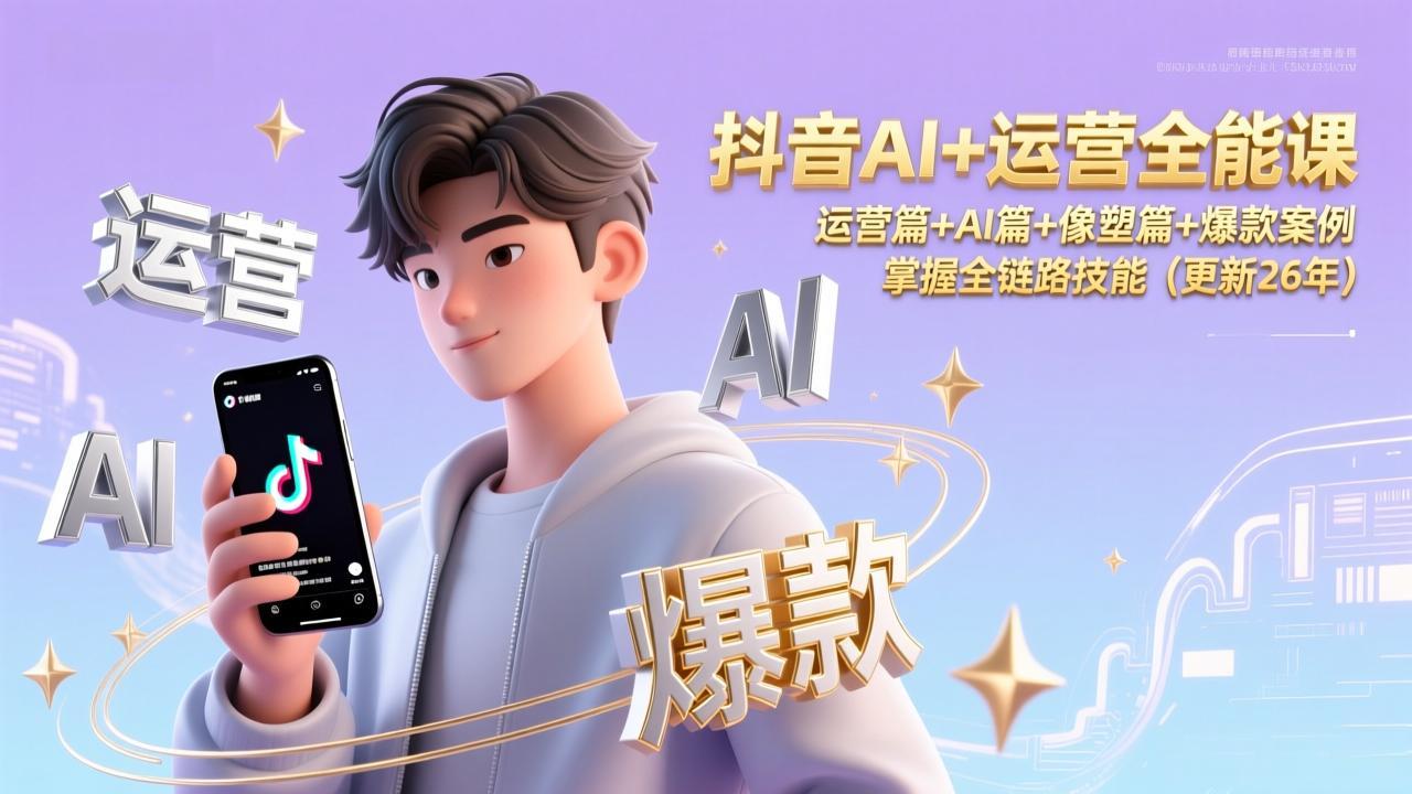 （17078期）抖音AI+运营全能课，运营篇+AI篇+像塑篇+爆款案例，掌握全链路技能（更新26年）-低成本创业项目大全｜短视频带货+AI副业变现｜知行创业网