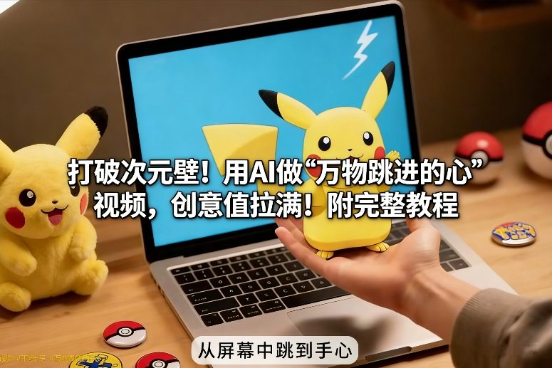 打破次元壁!用AI做【万物跳进手心】视频,创意值拉满!附完整教程-低成本创业项目大全|短视频带货+AI副业变现|知行创业网