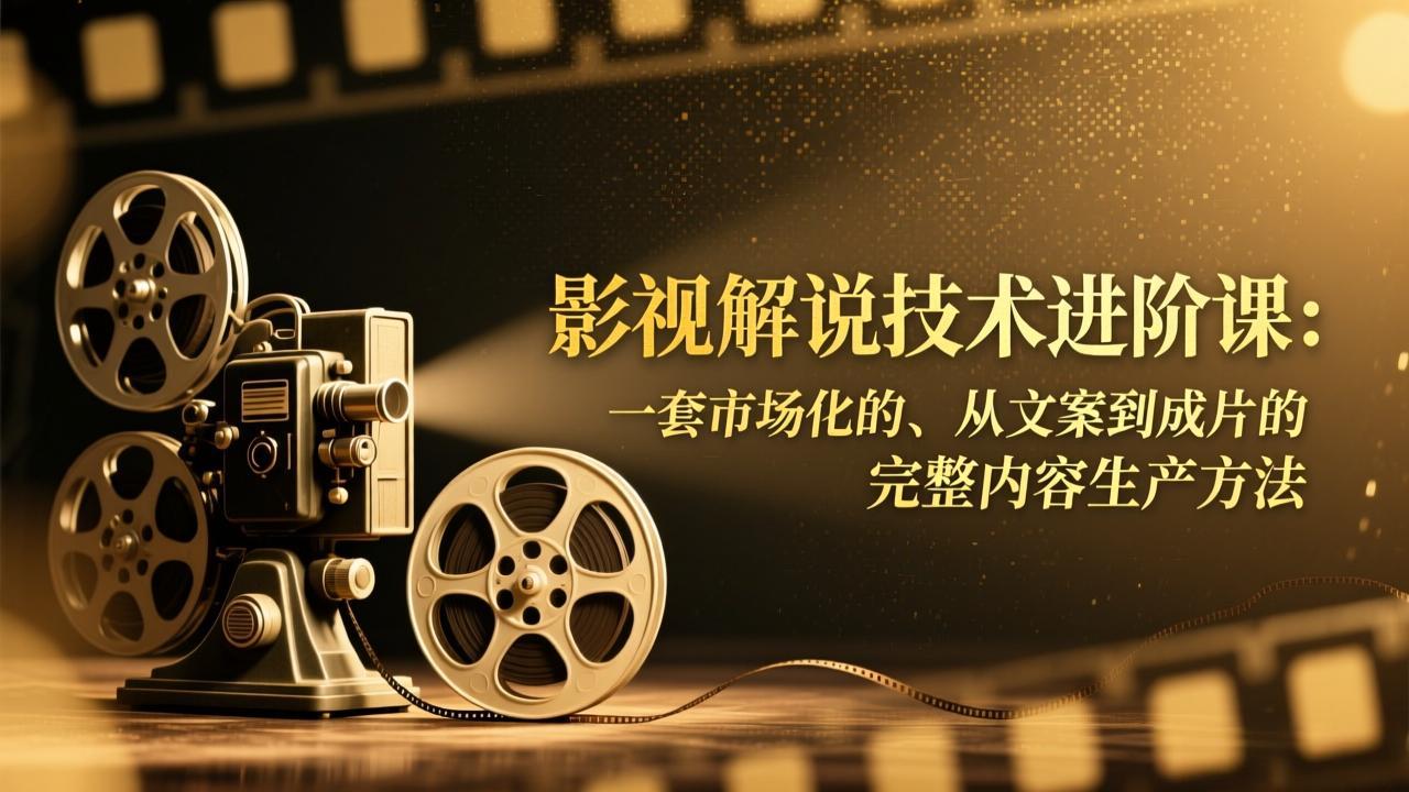 （17185期）影视解说技术进阶课：一套市场化的、从文案到成片的完整内容生产方法-低成本创业项目大全｜短视频带货+AI副业变现｜知行创业网