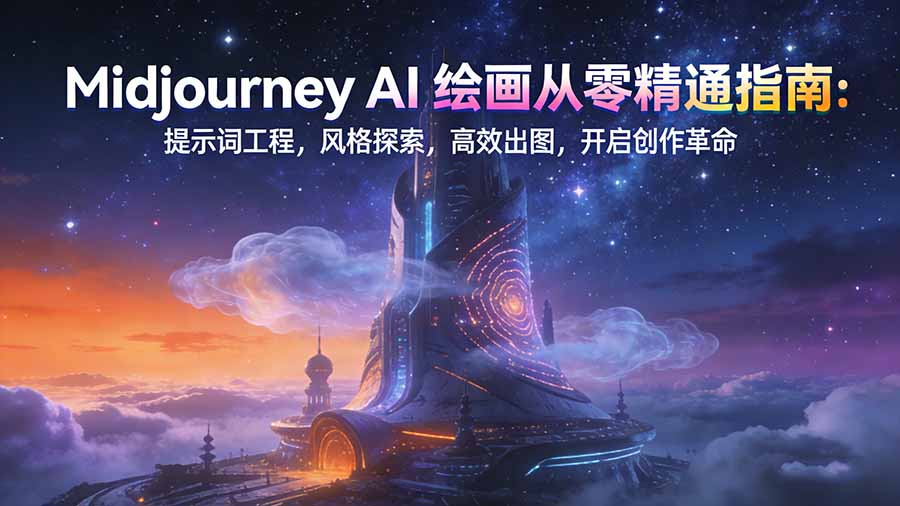 （17118期）Midjourney AI绘画从零精通指南：提示词工程，风格探索，高效出图，开启创作革命-低成本创业项目大全｜短视频带货+AI副业变现｜知行创业网