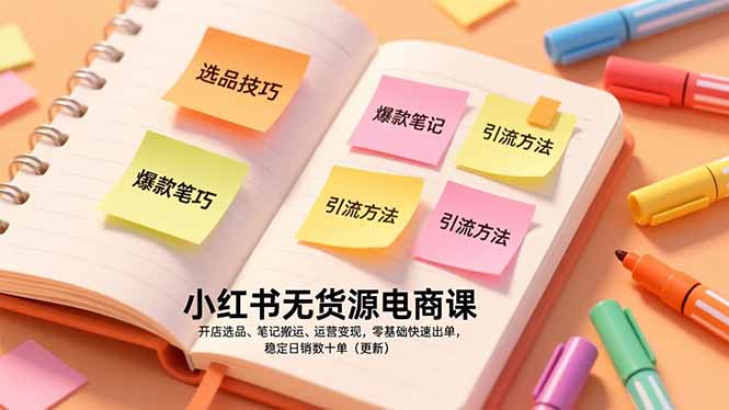 (17018期)小红书无货源电商课,开店选品、笔记搬运、运营变现,零基础快速出单,稳定日销数十单(更新)-低成本创业项目大全|短视频带货+AI副业变现|知行创业网