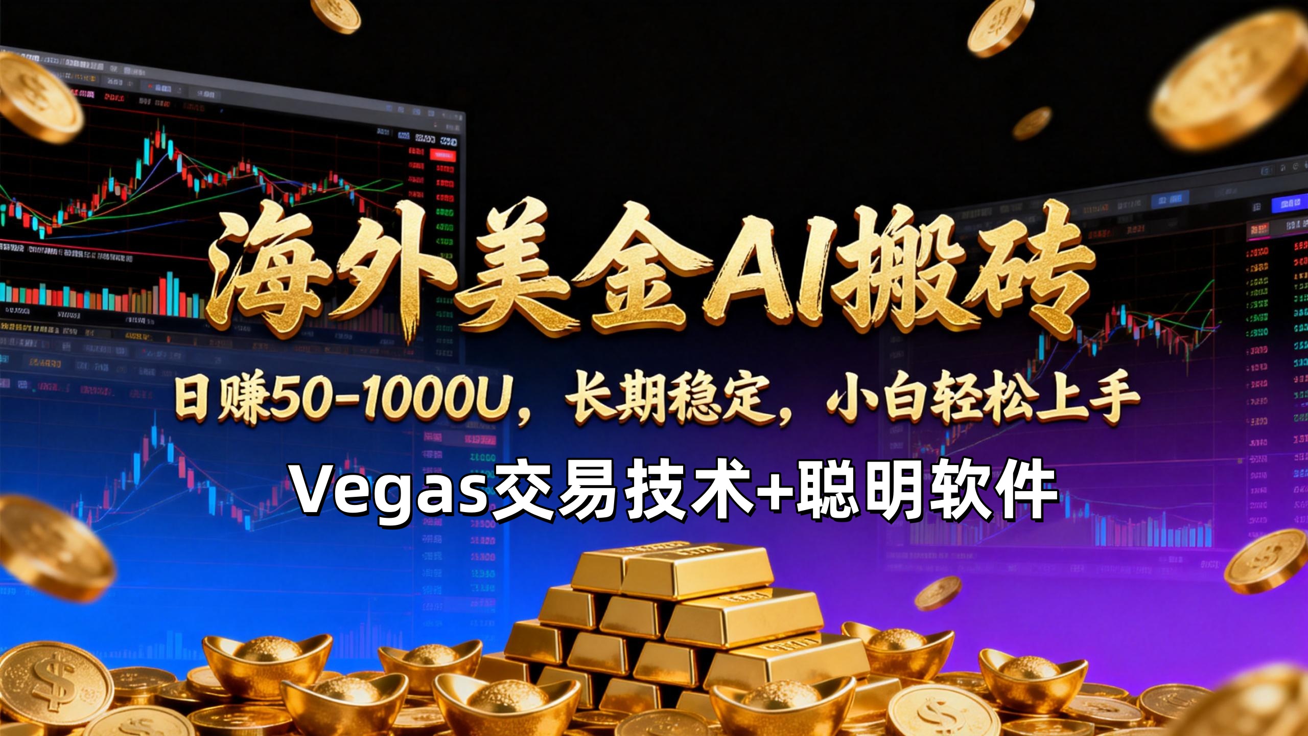 （17143期）【海外美金AI搬砖】Vegas交易技术+聪明软件，日赚50-1000U，长期稳定，小白轻松上手。-低成本创业项目大全｜短视频带货+AI副业变现｜知行创业网