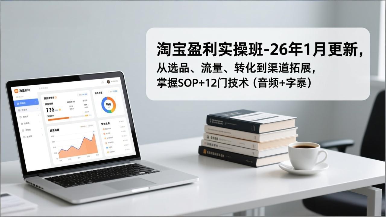 （17105期）淘宝盈利实操班-26年1月更新，从选品、流量、转化到渠道拓展，掌握SOP+12门技术（音频+字幕）-低成本创业项目大全｜短视频带货+AI副业变现｜知行创业网