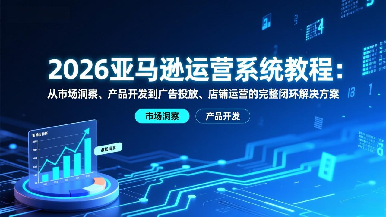 （17208期）2026亚马逊运营系统教程：从市场洞察、产品开发到广告投放、店铺运营的完整闭环解决方案-低成本创业项目大全｜短视频带货+AI副业变现｜知行创业网
