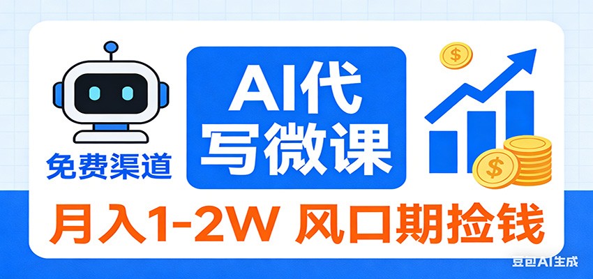 2026告别打工！AI 代写微课，提供免费渠道，月入 1-2W 风口期捡钱-低成本创业项目大全｜短视频带货+AI副业变现｜知行创业网