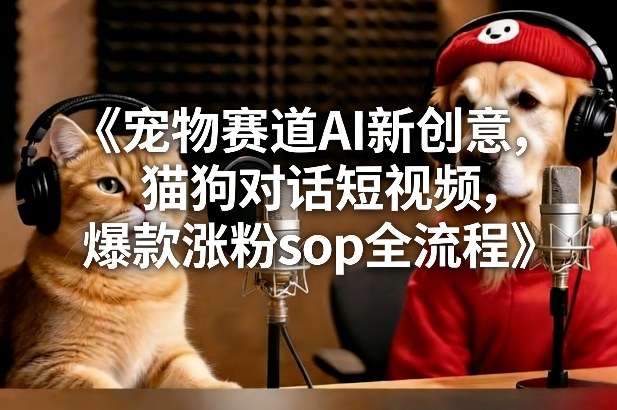 宠物赛道AI新创意，猫狗对话短视频，爆款涨粉sop全流程-低成本创业项目大全｜短视频带货+AI副业变现｜知行创业网