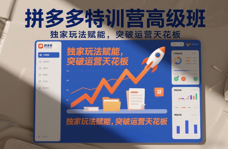 拼多多特训营高阶班，独家玩法赋能，突破运营天花板（更新26年1月）-低成本创业项目大全｜短视频带货+AI副业变现｜知行创业网
