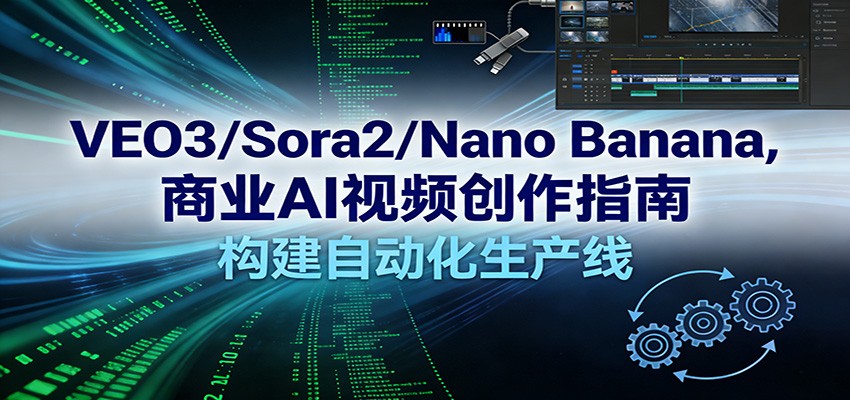 VEO3/Sora2/Nano Banana商业AI视频创作指南，构建自动化生产线-低成本创业项目大全｜短视频带货+AI副业变现｜知行创业网