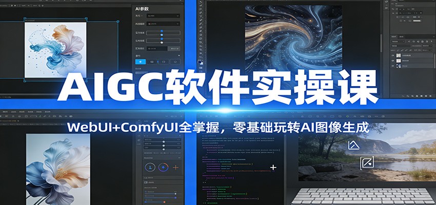 AIGC软件实操课：WebUI+ComfyUI全掌握，零基础玩转AI图像生成-低成本创业项目大全｜短视频带货+AI副业变现｜知行创业网