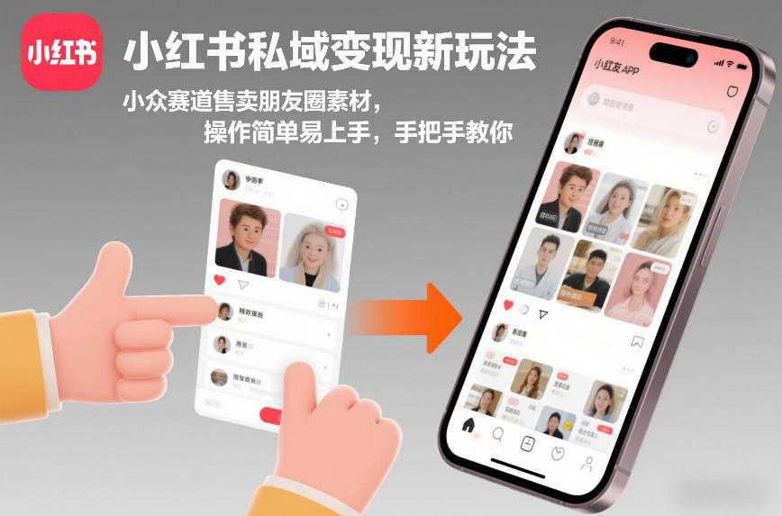 小红书私域变现新玩法，小众赛道售卖朋友圈素材，操作简单易上手，手把手教你-低成本创业项目大全｜短视频带货+AI副业变现｜知行创业网