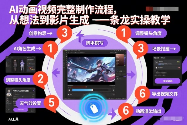 AI动画视频完整制作流程，从想法到影片生成一条龙实操教学-低成本创业项目大全｜短视频带货+AI副业变现｜知行创业网