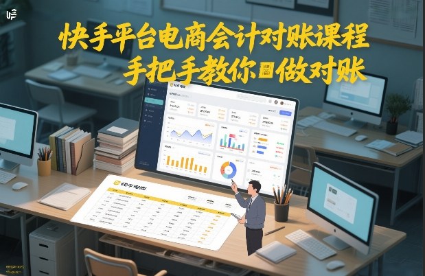 快手平台电商会计对账课程，手把手教你做对账-低成本创业项目大全｜短视频带货+AI副业变现｜知行创业网