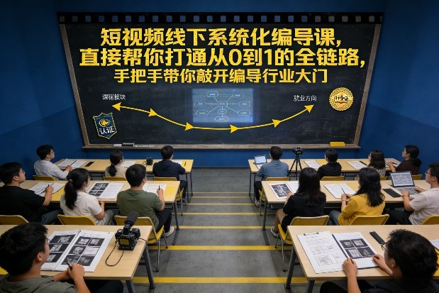短视频线下系统化编导课,直接帮你打通从0到1的全链路,手把手带你敲开编导行业大门-低成本创业项目大全|短视频带货+AI副业变现|知行创业网