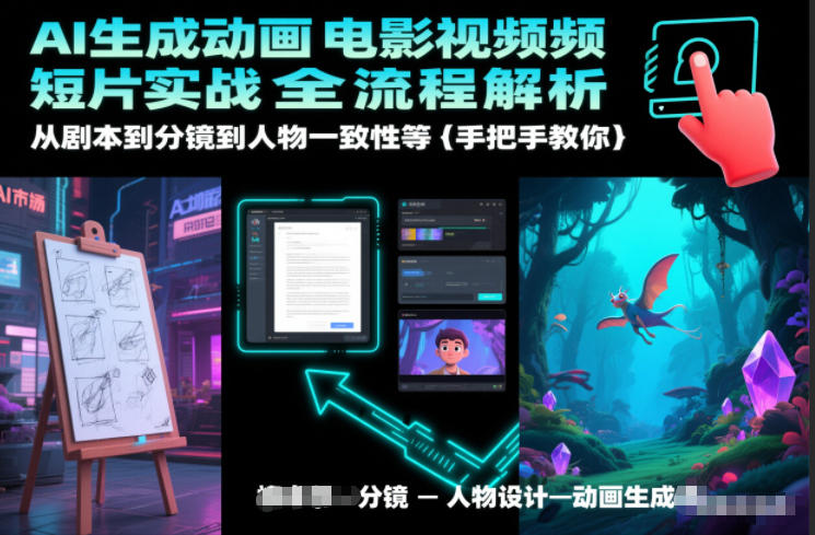 AI生成动画电影视频短片实战全流程解析，从剧本到分镜到人物一致性等手把手教你-低成本创业项目大全｜短视频带货+AI副业变现｜知行创业网