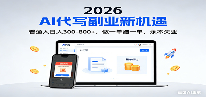 2026 副业首选!AI 代写日入 300-800,普通人0门槛,做一单结一单!-低成本创业项目大全|短视频带货+AI副业变现|知行创业网