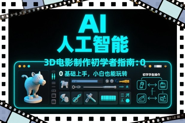 AI人工智能3D电影制作初学者指南：0基础上手，小白也能玩转-低成本创业项目大全｜短视频带货+AI副业变现｜知行创业网
