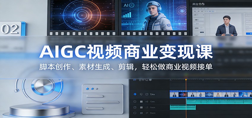 AIGC视频商业变现课：脚本创作、素材生成、剪辑，轻松做商业视频接单-低成本创业项目大全｜短视频带货+AI副业变现｜知行创业网