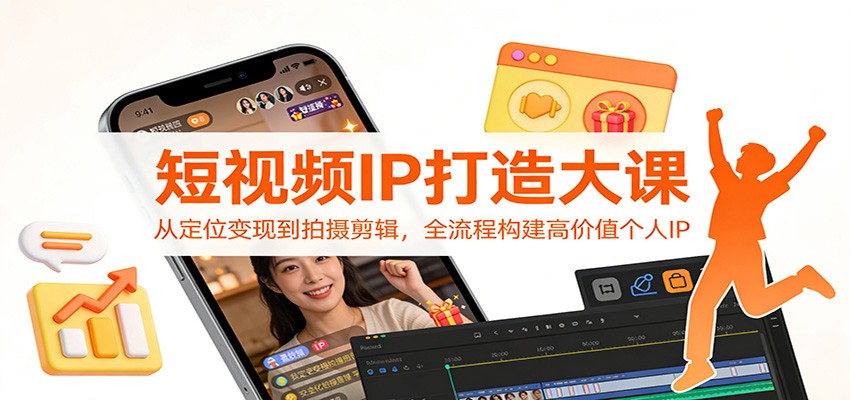 短视频IP打造大课：从定位变现到拍摄剪辑，全流程构建高价值个人IP-低成本创业项目大全｜短视频带货+AI副业变现｜知行创业网