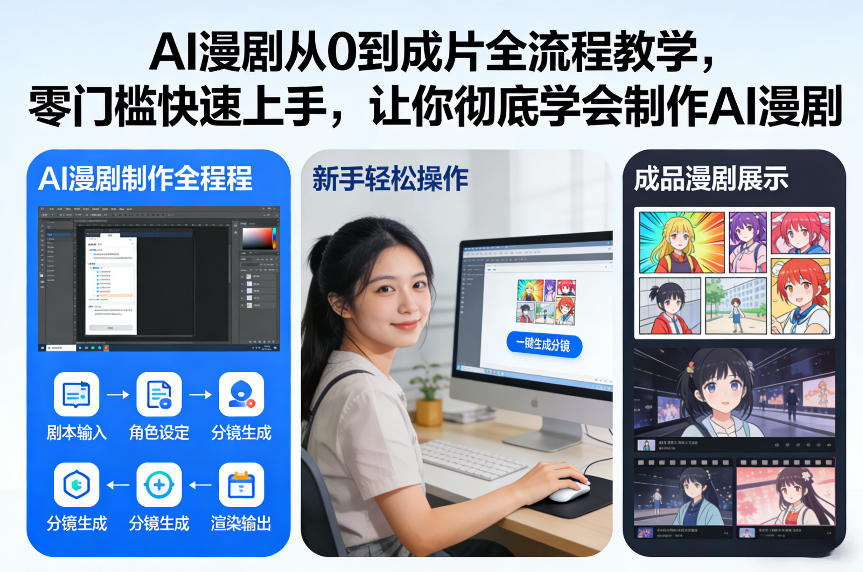 AI漫剧从0到成片全流程教学，零门槛快速上手，让你彻底学会制作AI漫剧【保姆级教程】-低成本创业项目大全｜短视频带货+AI副业变现｜知行创业网