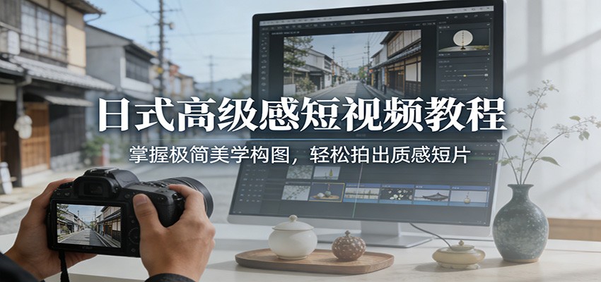 日式高级感短视频教程：掌握极简美学构图，轻松拍出质感短片-低成本创业项目大全｜短视频带货+AI副业变现｜知行创业网