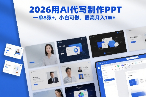 2026用AI代写制作PPT，一单8张+，小白可做，最高月入1W+-低成本创业项目大全｜短视频带货+AI副业变现｜知行创业网