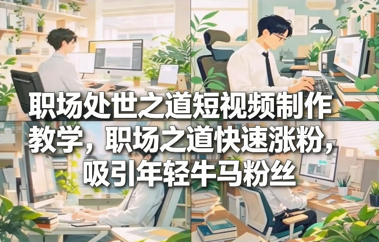 职场处世之道短视频制作教学，职场之道快速涨粉，吸引年轻牛马粉丝-低成本创业项目大全｜短视频带货+AI副业变现｜知行创业网