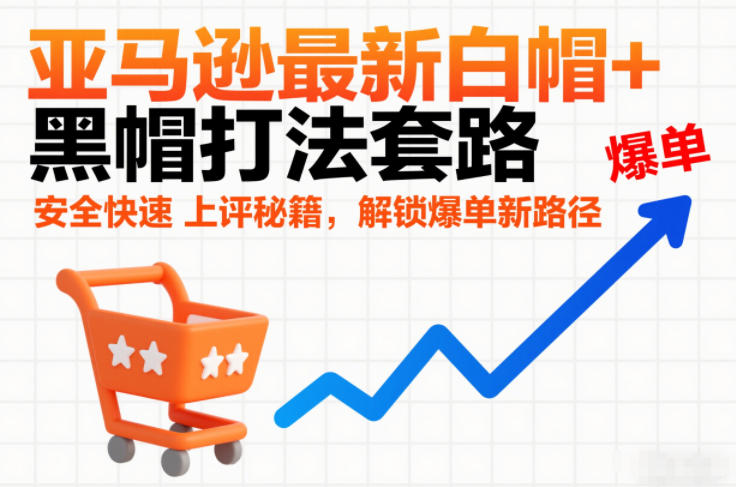 亚马逊最新白帽+黑帽打法套路，安全快速上评秘籍，解锁爆单新路径-低成本创业项目大全｜短视频带货+AI副业变现｜知行创业网