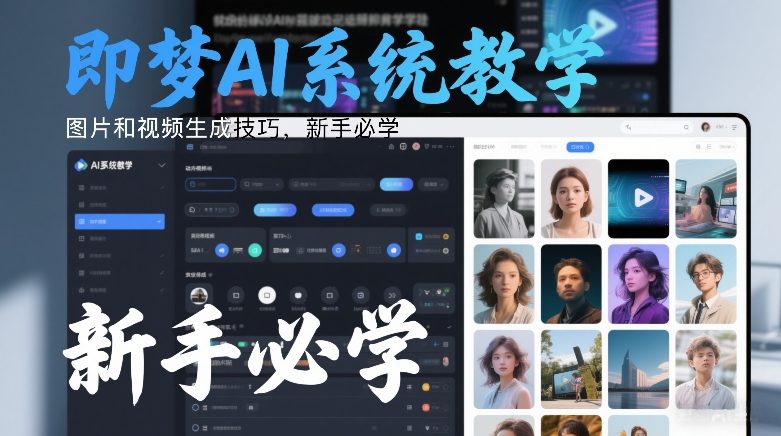 即梦AI系统教学，图片和视频生成技巧，新手必学-低成本创业项目大全｜短视频带货+AI副业变现｜知行创业网